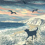 Labrador Coastal Dog Walking Christmas Card, thumbnail 2 of 10