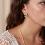 Moonstone Lotus Flower Stud Drop Earrings, thumbnail 2 of 10