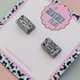Retro Cassette Glitter Resin Stud Earrings, thumbnail 4 of 4