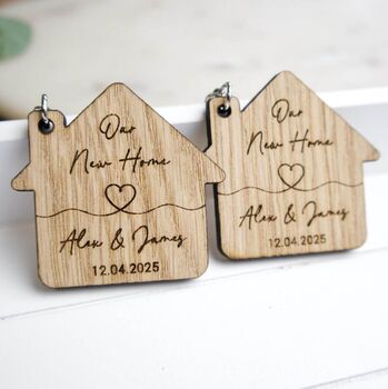 Personalised New Home Keyring – Custom “New Home” Gift For Couples And Families, 4 of 6
