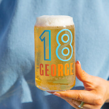 Personalised Sport Milestone Printed Can Glass, 4 of 9