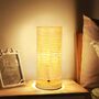 Round Bedside Table Rattan Lamp With Solid Wood, thumbnail 1 of 4