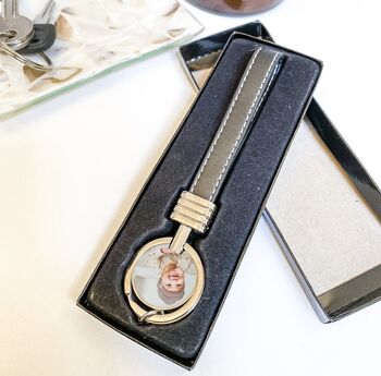 Personalised Photograph Faux Leather Strap And Key Ring, 7 of 8