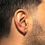 Gold Plated Micro Huggie Hammered Hoop Earring For Men, thumbnail 7 of 12