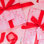 Christmas Origami Flamingo Pink Wrapping Paper Set, thumbnail 1 of 3