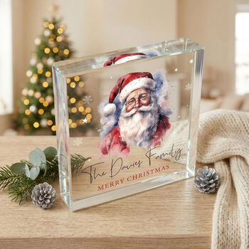 Personalised Any Message Traditional Santa Crystal Token, 2 of 9