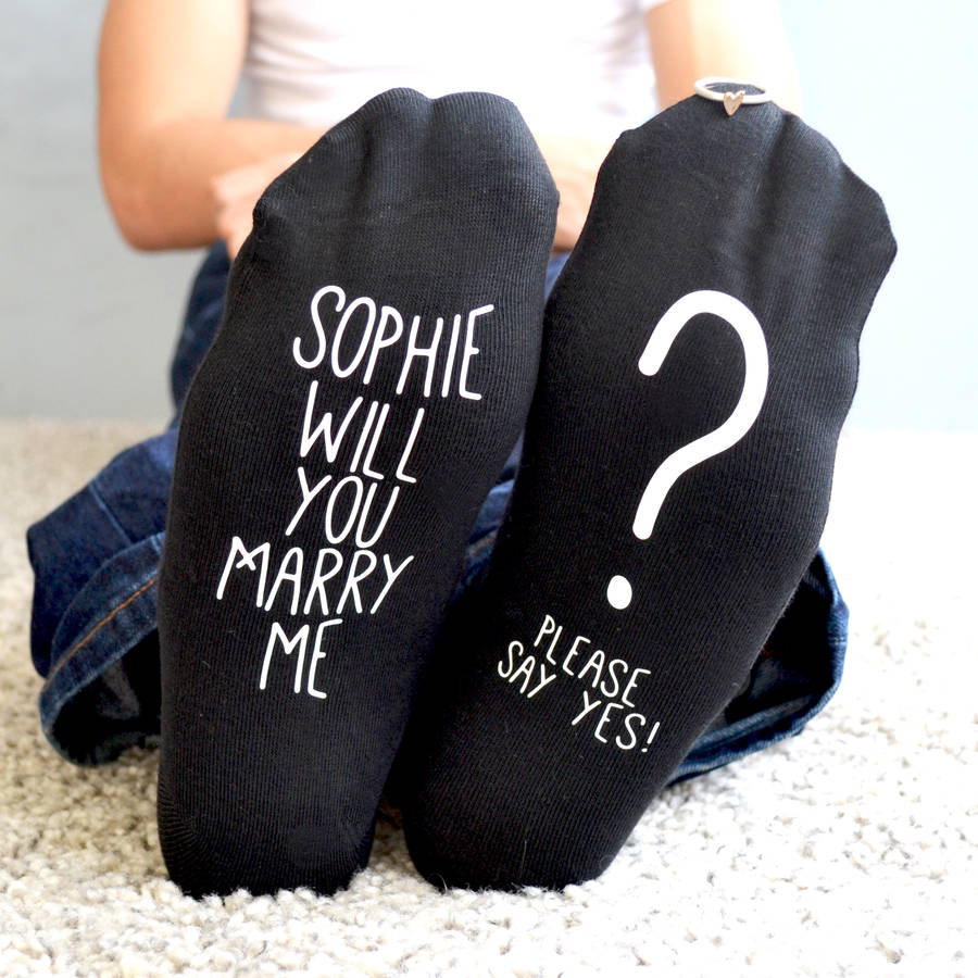Will You Marry Me? Proposal Idea Socks, 1 of 2