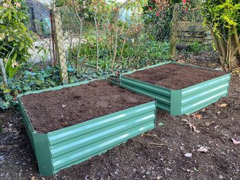 Pair Of Sage Green Vegetable And Herb Raised Beds, 2 of 5