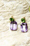 Lilac Circle Oblong Jewel Dangle Earring, thumbnail 1 of 7