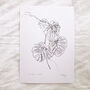 Monstera Leaves Line Drawing Print, thumbnail 4 of 4
