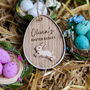 Personalised Easter Basket Name Tag, Kids Egg Hunt Label, My First Easter Ornament, thumbnail 2 of 4