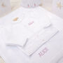 Toffee Moon White Star Personalised Baby Cardigan, thumbnail 6 of 12