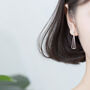 Sterling Silver Pyramid Dangle Stud Earrings, thumbnail 2 of 5