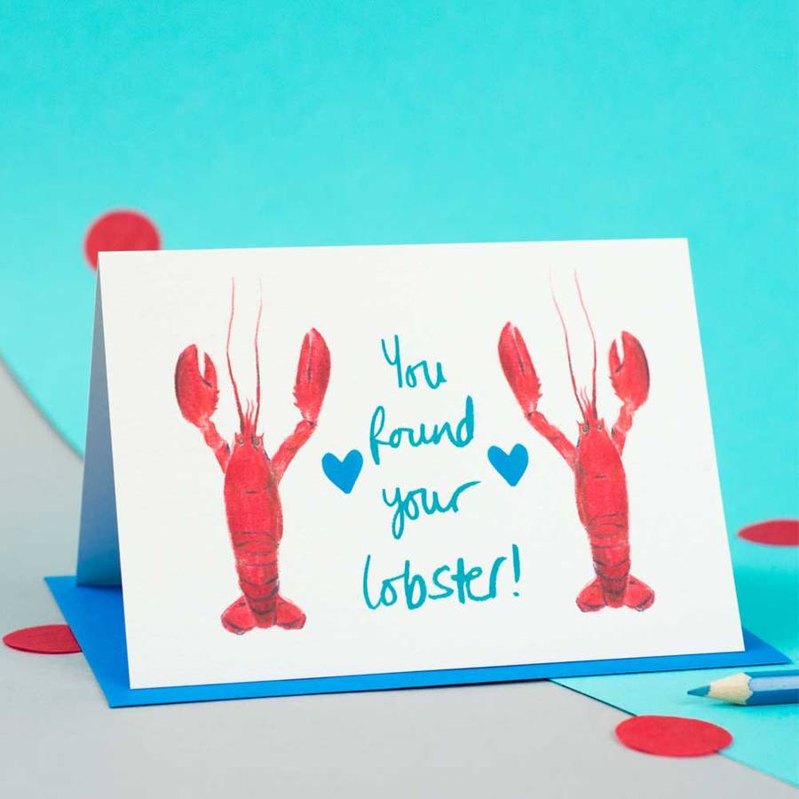 'you found your lobster' couple celebration card by jenny jackson ...