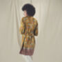 Yellow Floral Silk Blend Kimono Dressing Gown, thumbnail 5 of 5