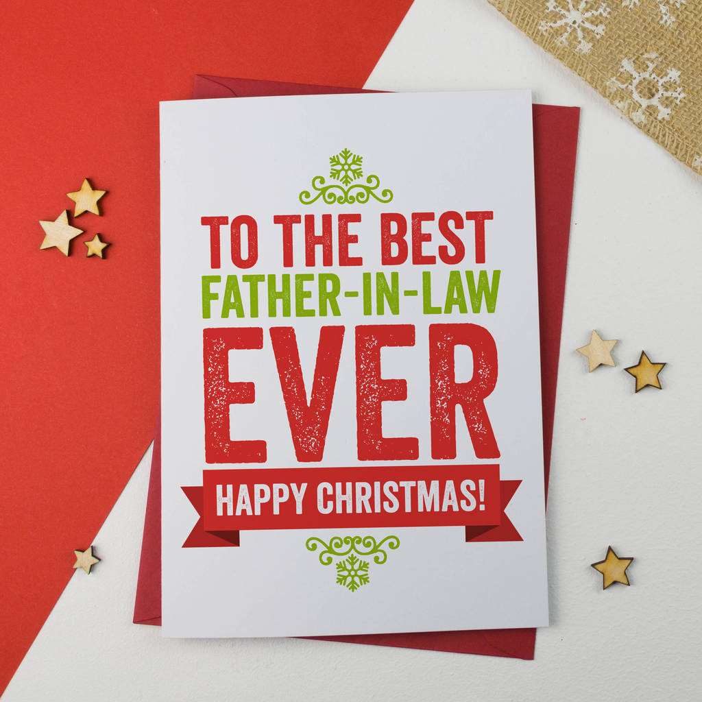 Best Father In Law Christmas Card By A Is For Alphabet
