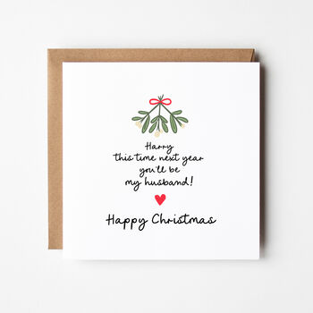 Fiancé Or Fiancée Christmas Card This Time Next Year…, 4 of 6