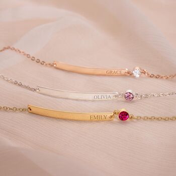 Personalised Birthstone Bar Bracelet, 2 of 12