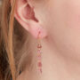 Pink Tourmaline Gold And Silver Link Dangle Earrings, thumbnail 2 of 11