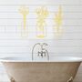 Three Pieces Gold Metal Vase Art Flower Wall Décor, thumbnail 6 of 7