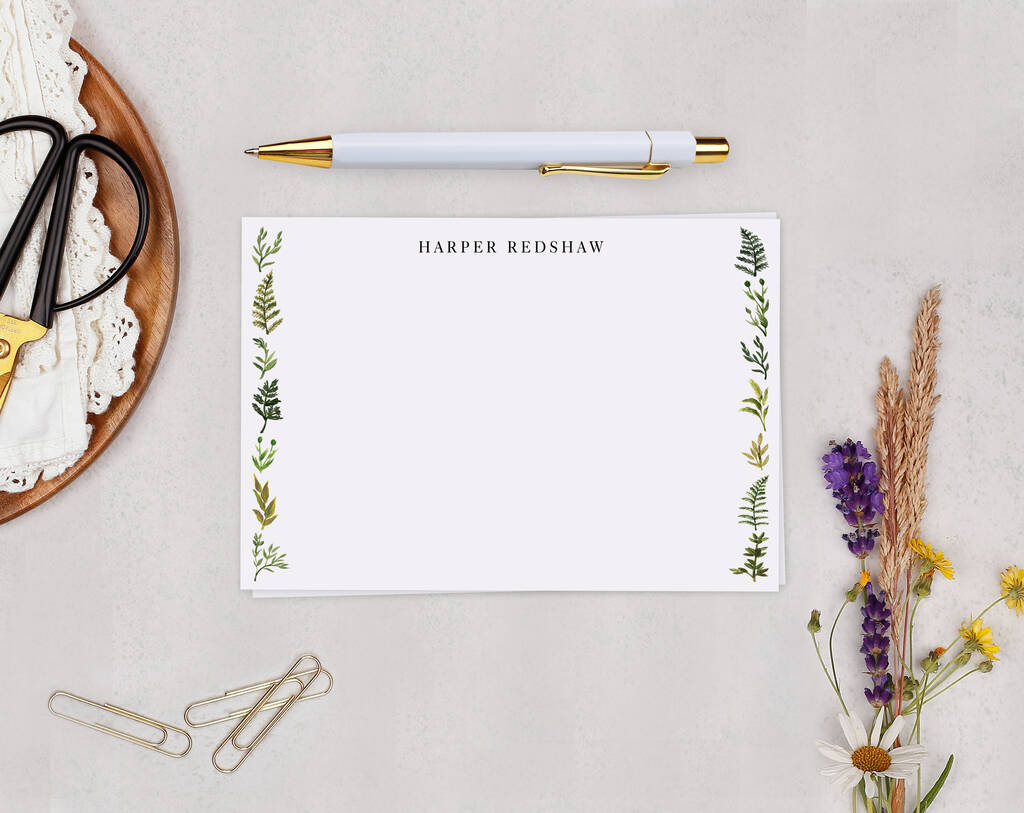 Botanical Personalised Note Cards A6 Notecard Set, 1 of 6