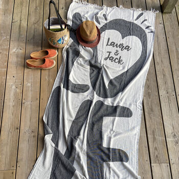 Personalised Love Towel Throw 30th Birthday Gift, 2 of 10