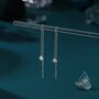 Sterling Silver Tiny Hammered Disk Chain Threader Earrings, thumbnail 7 of 11