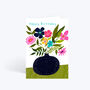 Abstract Floral Vase Birthday Card, thumbnail 1 of 2