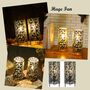 Set Of Two Fan Patterned Lamp Battery Cordless Lamp, thumbnail 5 of 6