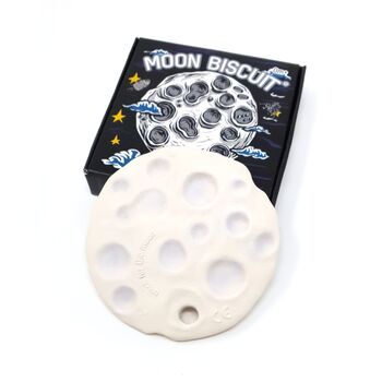 Teether Moon Toy. Baby Gift. Space Themed Toy. Easy To Hold Teething Toy Moon Biscuit®. Natural Rubber Bath Toy For Sensory Play, 2 of 10