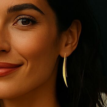 Long Gold Plated Silver Sail Drop Earrings, 2 of 7