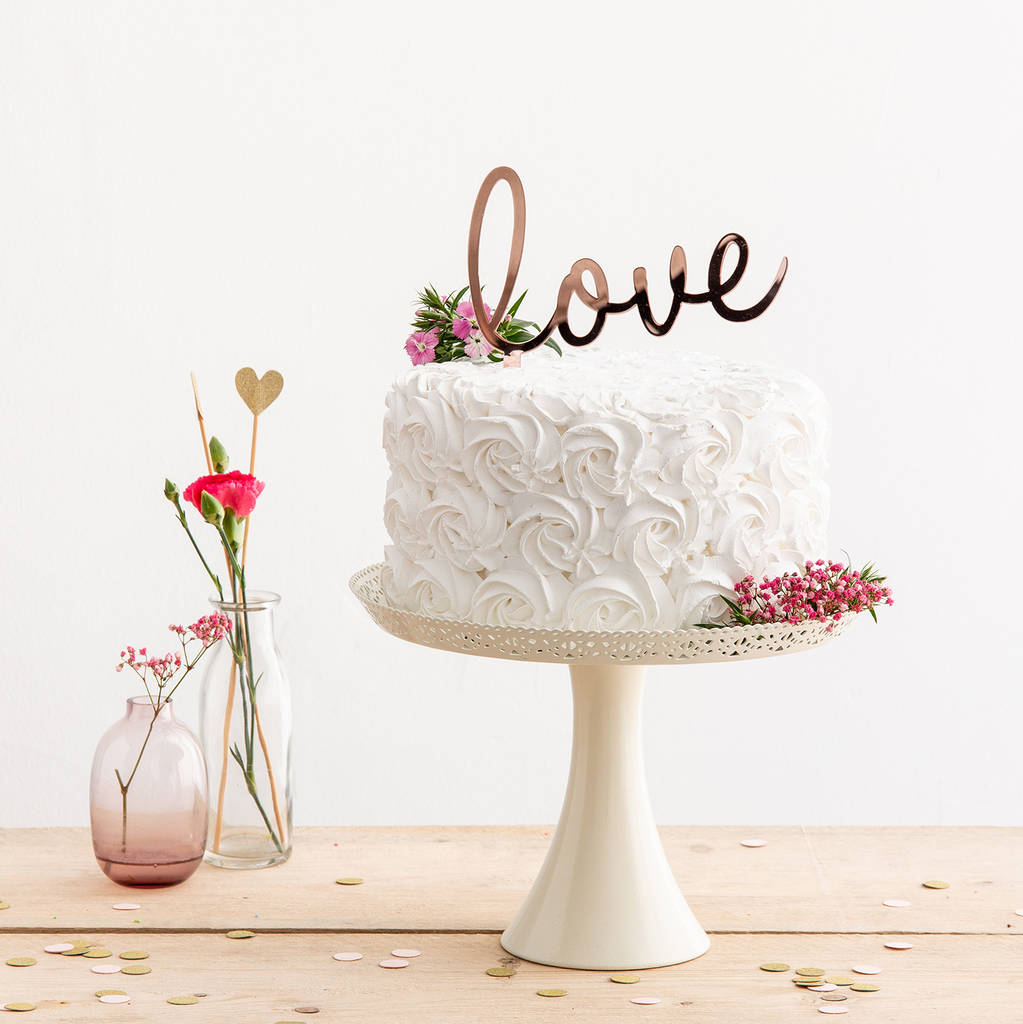 Slanted Love Word Cake Topper, 1 of 4
