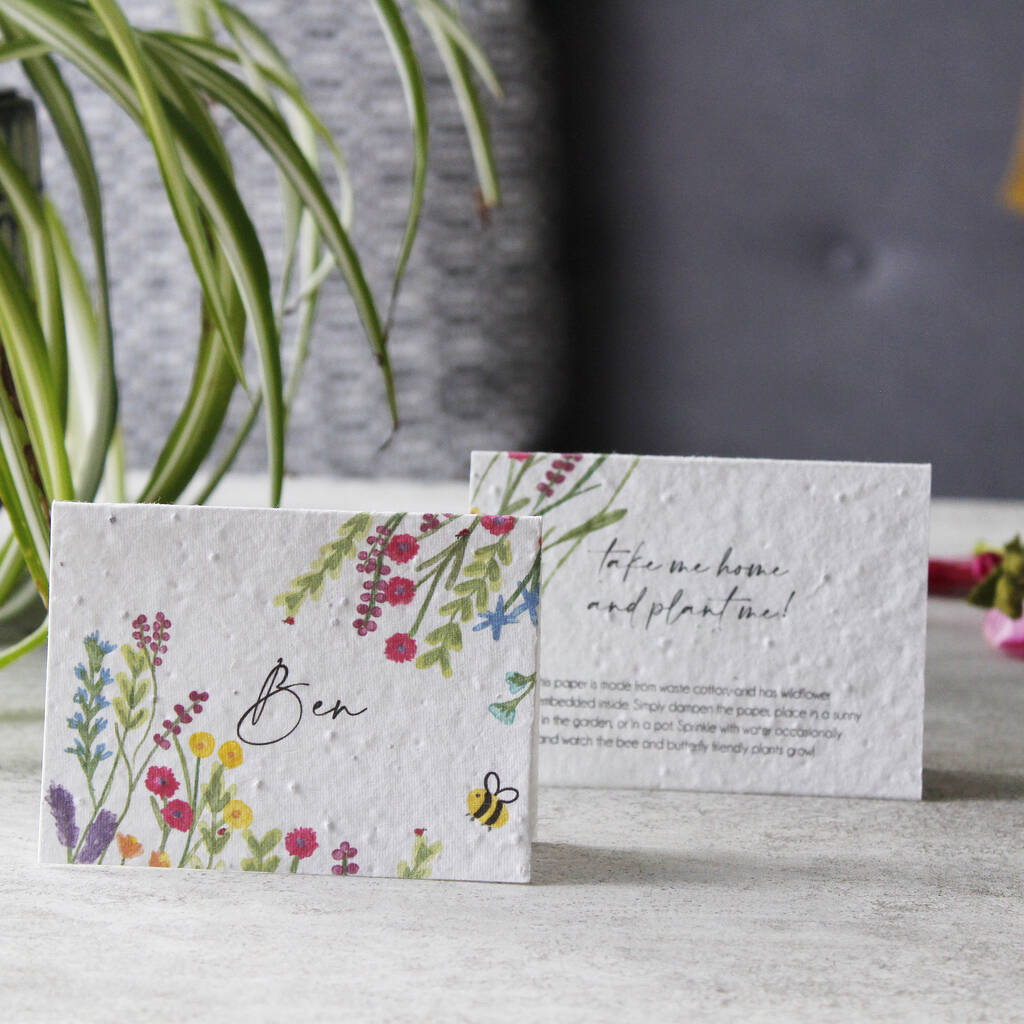 Plantable Wildflower Place Card Wedding Favours In One, 1 of 12
