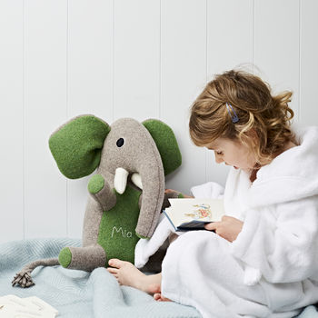 Personalised Elephant Soft Toy With Embroidered Name, 2 of 9