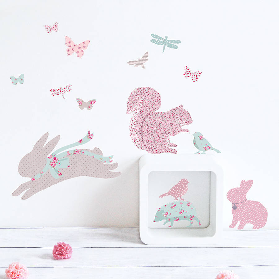 Mini Vintage Floral Woodland Wall Stickers