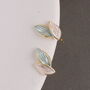 'Bloom And Grow' Sterling Silver Painted Leaf Earrings, thumbnail 5 of 7