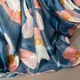 Floral Pattern Scarf In Denim Blue, thumbnail 3 of 4