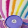 Lilac Daisy Round Wooden Side Table With Drawer, thumbnail 6 of 11