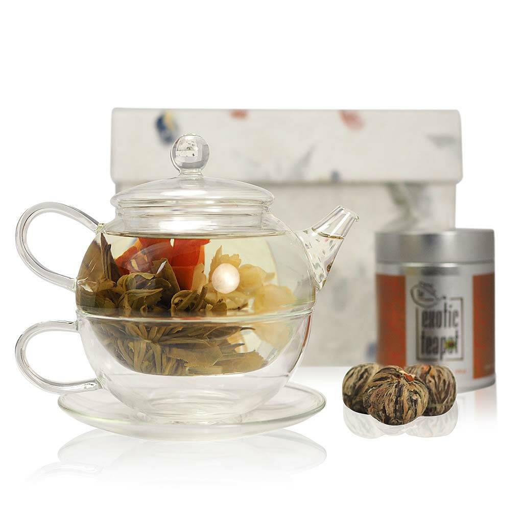 Teapot For One Flowering Tea Gift Set, 1 of 9