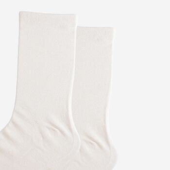 Womens Bamboo Socks Plain White, 3 of 5