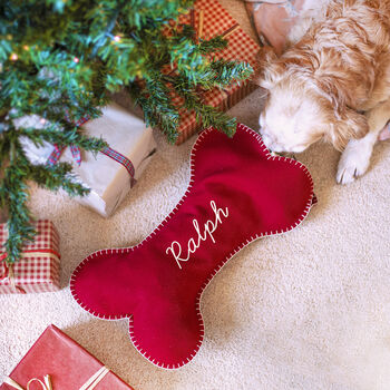 Personalised Wool Felt Dog Christmas Stocking, 2 of 5