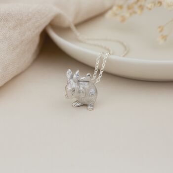 Personalised Sterling Silver Bunny Rabbit Necklace, 3 of 8