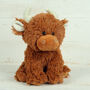 Highland Brown Cow Small With Matching Coo Face Covers, thumbnail 1 of 5