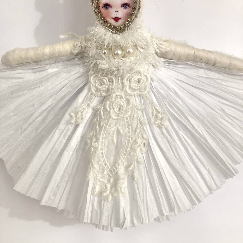 Christmas Tree Topper Angel Diamante Girl By The Linen Peddler