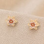 Gold Plated Sterling Silver Daffodil Flower Stud Earrings – 8mm, thumbnail 1 of 4