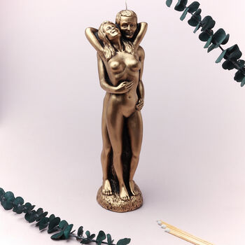 G Decor Lovers Embrace Romantic Bronze 3D Candle, 2 of 6