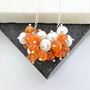 Carnelian And Pearl Cluster Silver Necklace, thumbnail 3 of 4