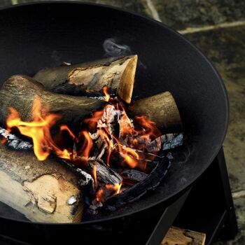 Steel Fire Bowl With Integrated Log Store, 4 of 7