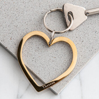 Gold Or Silver Heart Keyring, 3 of 10