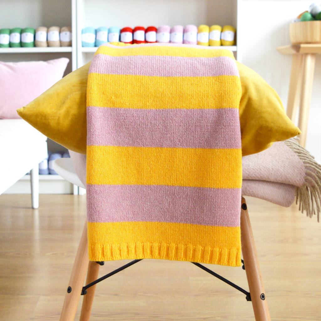 Easy Learn To Knit Stripe Blanket Kit, 1 of 10